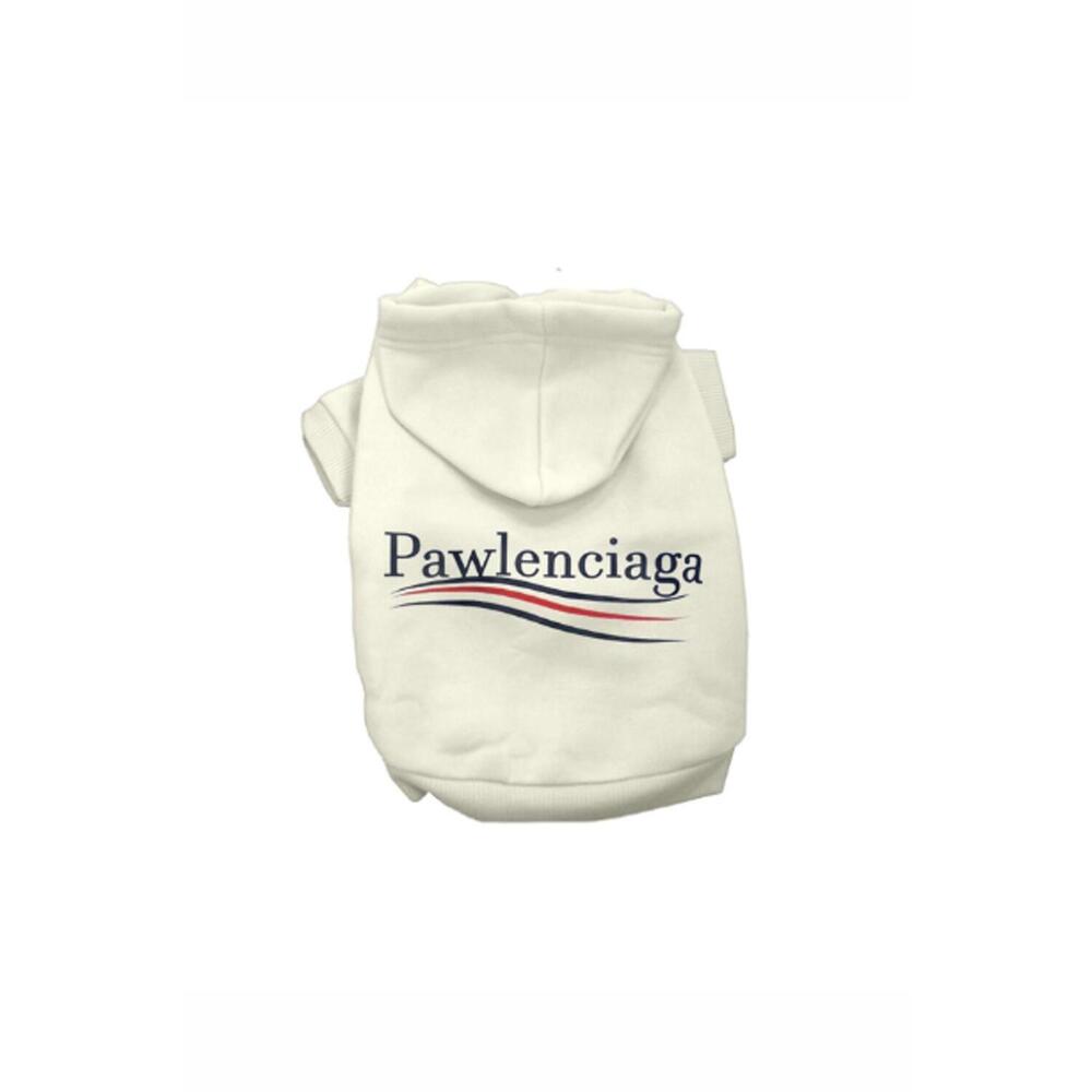 NEW BARK FIFTH AVENUE pawlenciaga pet drawstring hoodie in ecru